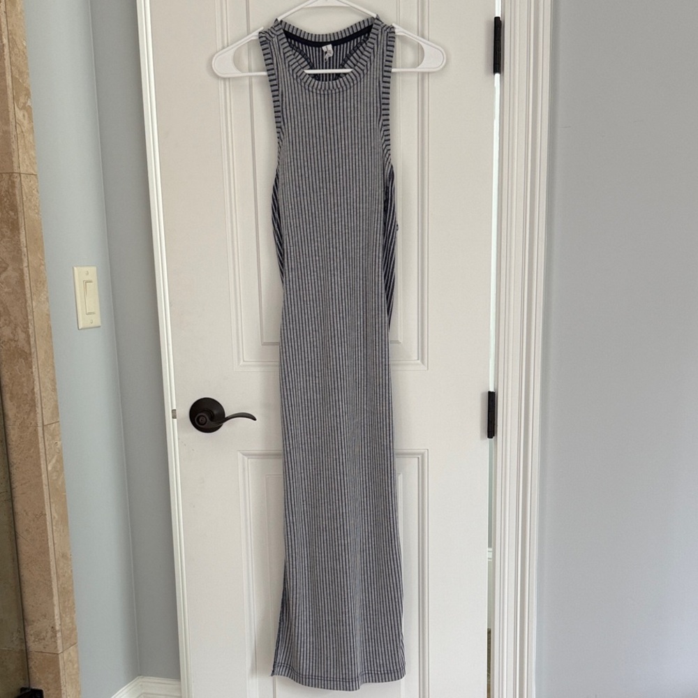 Daily Practice navy and grey midi dress